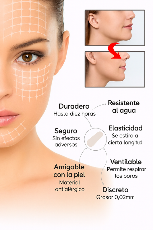 Cinta de Elevación Facial Invisible 100 Pegatinas – Lifting Instantáneo Natural