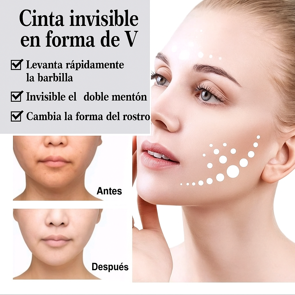 Cinta de Elevación Facial Invisible 100 Pegatinas – Lifting Instantáneo Natural